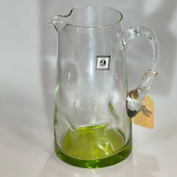 PartyLite Handmade Casa Glass Pitcher & Margarita Glass Set With Colorful Bases - Picture 13 of 16